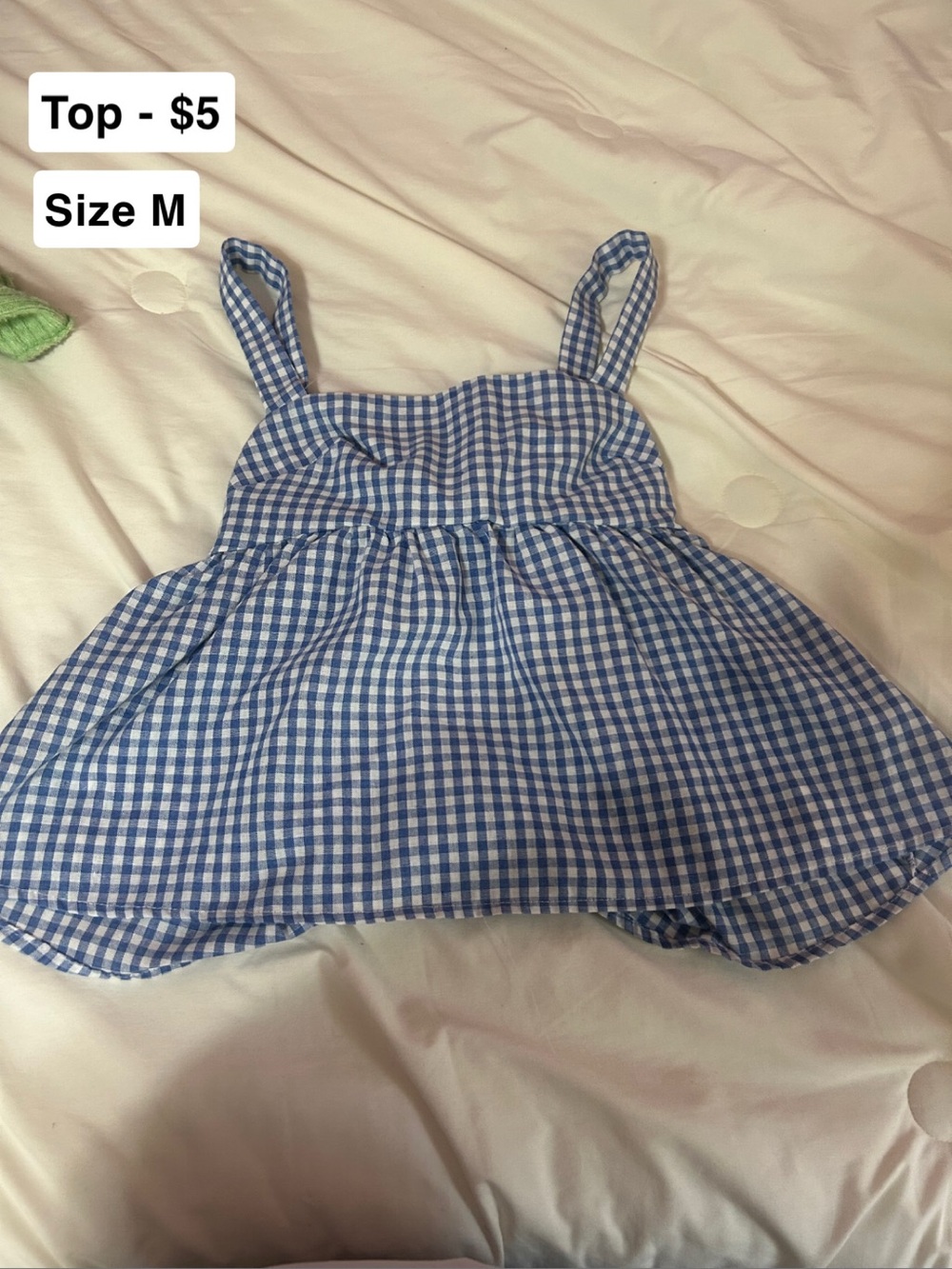 Blue Gingham Tank Top